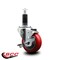 Service Caster 3.5'' Red Poly Swivel 1-1/8'' Expanding Stem Caster with Brake SCC-EX20S3514-PPUB-RED-TLB-118 - alternate 2